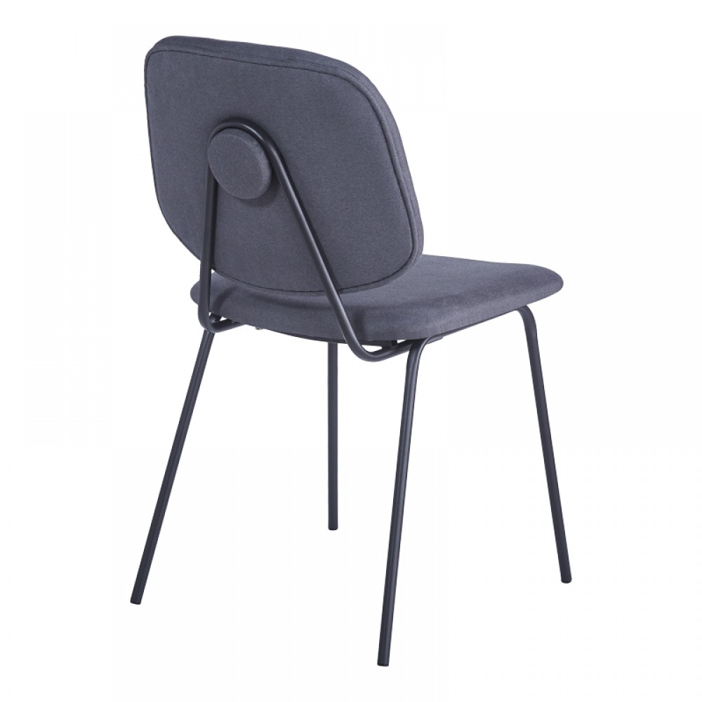 Καρέκλα Pietro I pakoworld ανθρακί ύφασμα-πόδι μαύρο μέταλλο 45x55x82.5εκ