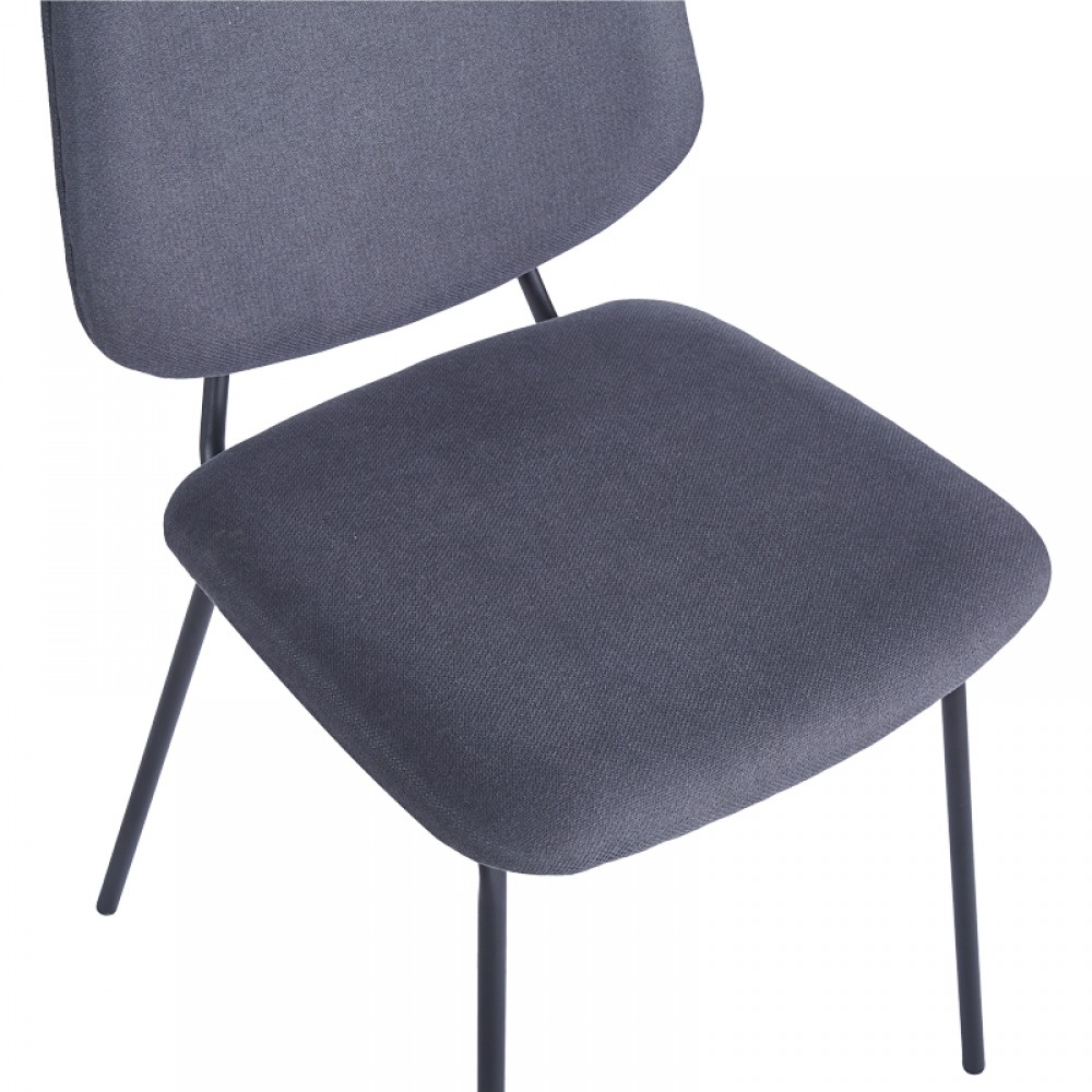 Καρέκλα Pietro I pakoworld ανθρακί ύφασμα-πόδι μαύρο μέταλλο 45x55x82.5εκ