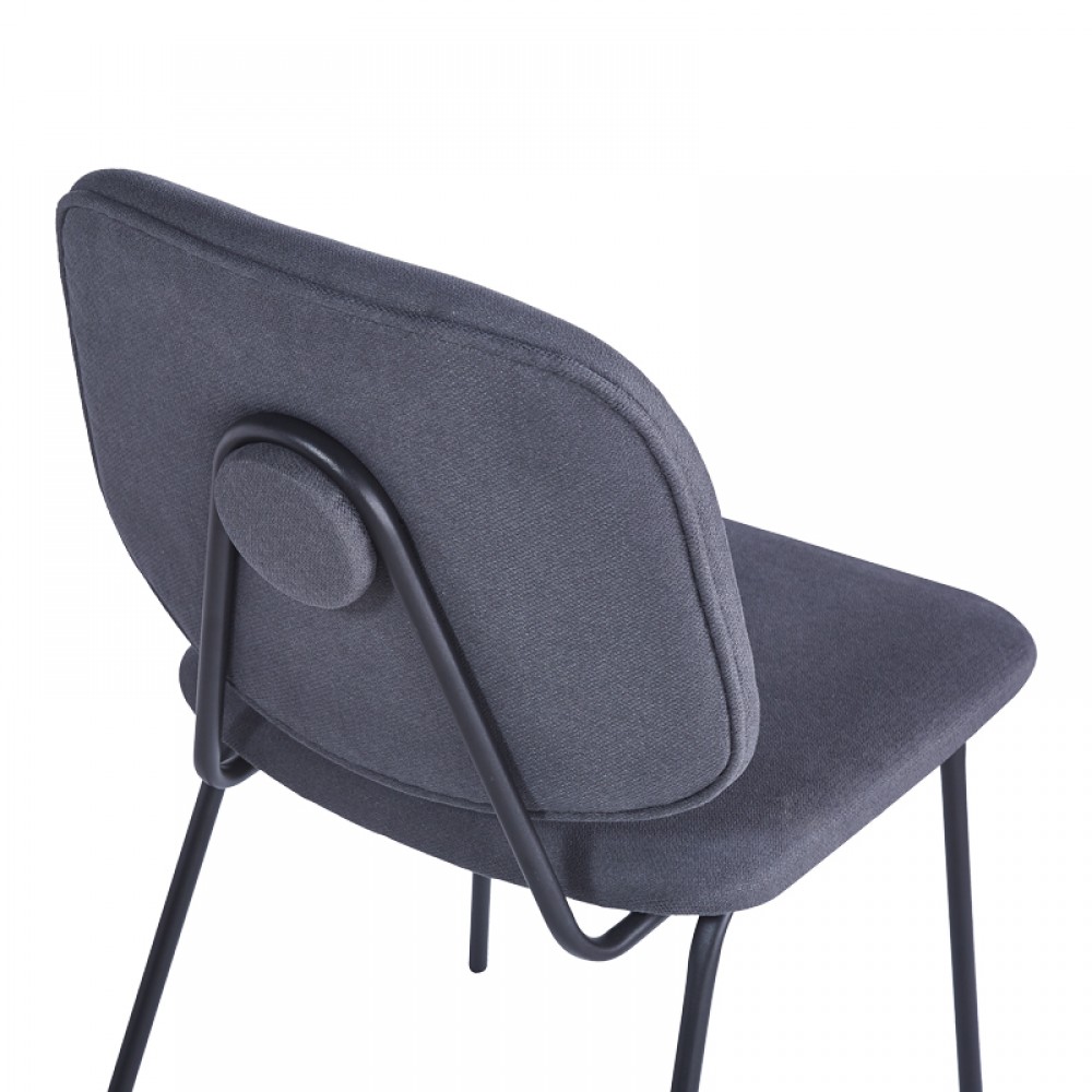 Καρέκλα Pietro I pakoworld ανθρακί ύφασμα-πόδι μαύρο μέταλλο 45x55x82.5εκ