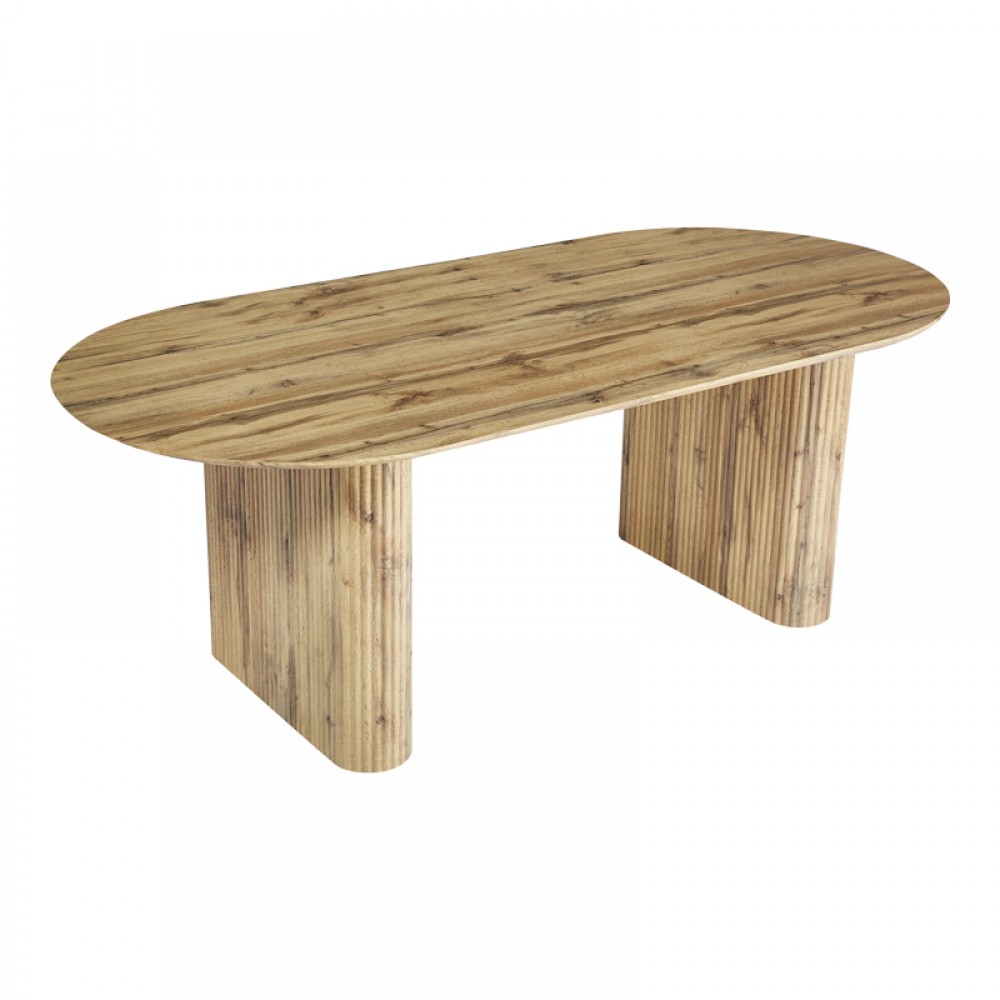 Τραπέζι Nembou pakoworld mdf σε oak απόχρωση 210x100x76εκ