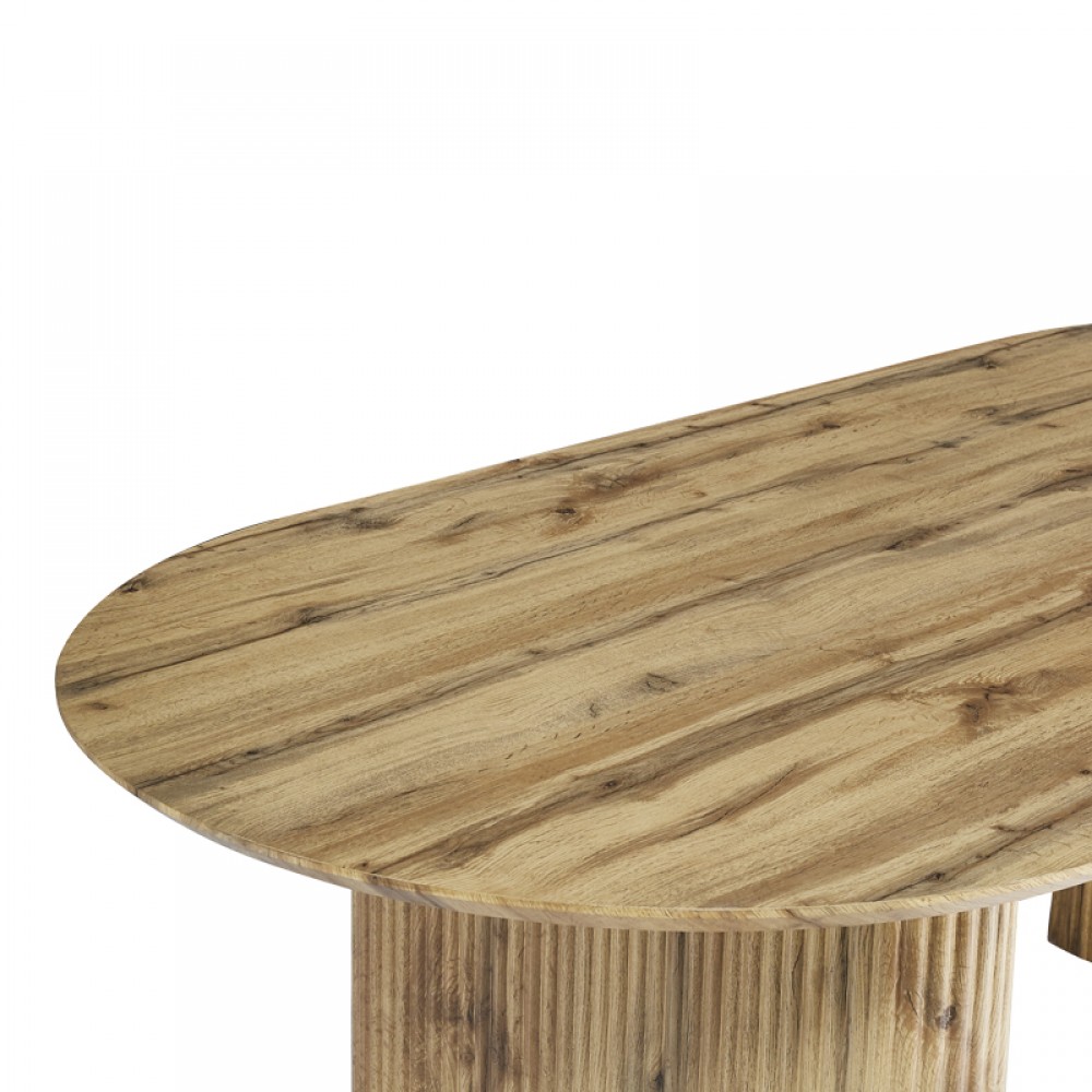 Τραπέζι Nembou pakoworld mdf σε oak απόχρωση 210x100x76εκ