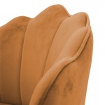 Σκαμπό μπαρ Nataly pakoworld βελούδο κεραμιδί-μέταλλο χρυσό