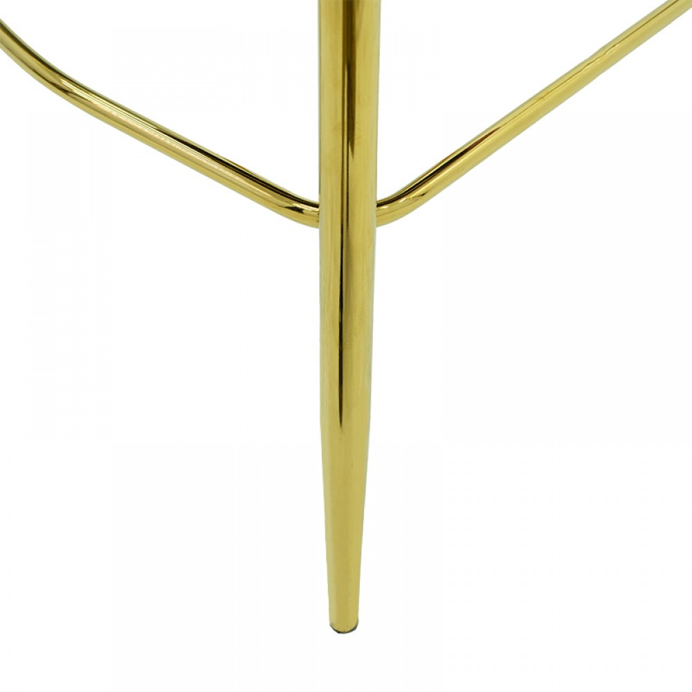 Σκαμπό μπαρ Nataly pakoworld βελούδο κεραμιδί-μέταλλο χρυσό