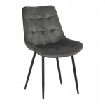 Καρέκλα Berne pakoworld βελούδο σε ανθρακί απόχρωση 53x62x84εκ