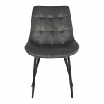Καρέκλα Berne pakoworld βελούδο σε ανθρακί απόχρωση 53x62x84εκ
