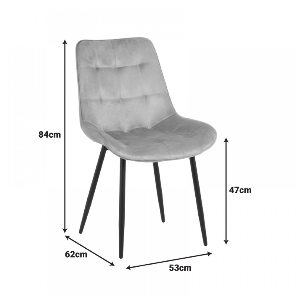 Καρέκλα Berne pakoworld βελούδο σε φυστικί απόχρωση 53x62x84εκ