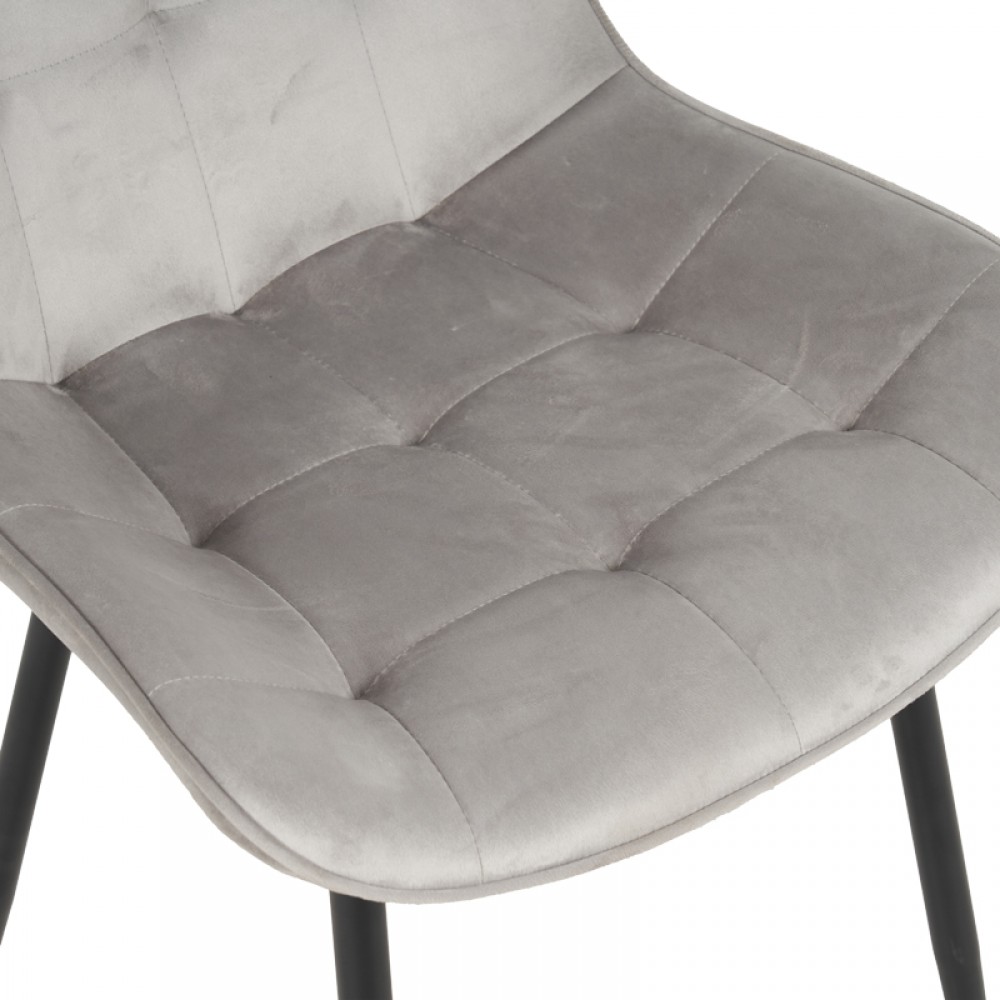 Καρέκλα Berne pakoworld βελούδο σε γκρί απόχρωση 53x62x84εκ
