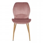 Καρέκλα Jelour pakoworld βελούδο σε σάπιο μήλο απόχρωση-πόδια φυσικά μεταλλικά 46.5x60x84εκ