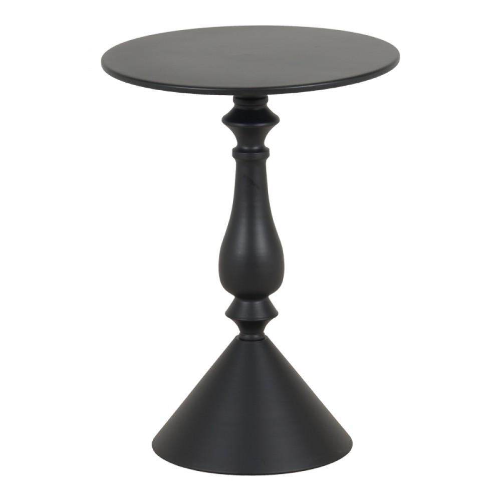 Βοηθητικό τραπέζι Lalou pakoworld μέταλλο σε μαύρη απόχρωση Φ40x55εκ