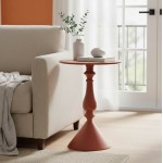 Βοηθητικό τραπέζι Lalou pakoworld μέταλλο σε απόχρωση terracotta Φ40x55εκ