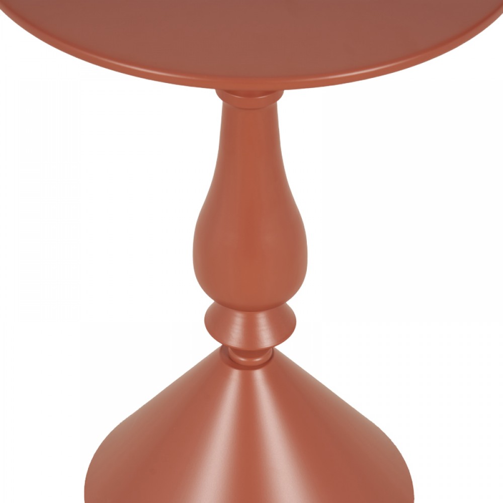 Βοηθητικό τραπέζι Lalou pakoworld μέταλλο σε απόχρωση terracotta Φ40x55εκ