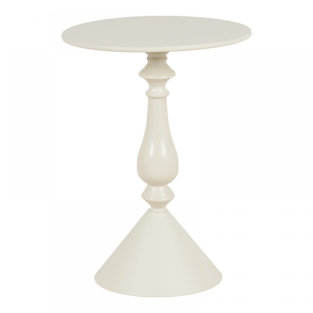 Βοηθητικό τραπέζι Lalou pakoworld μέταλλο σε κρέμα απόχρωση Φ40x55εκ