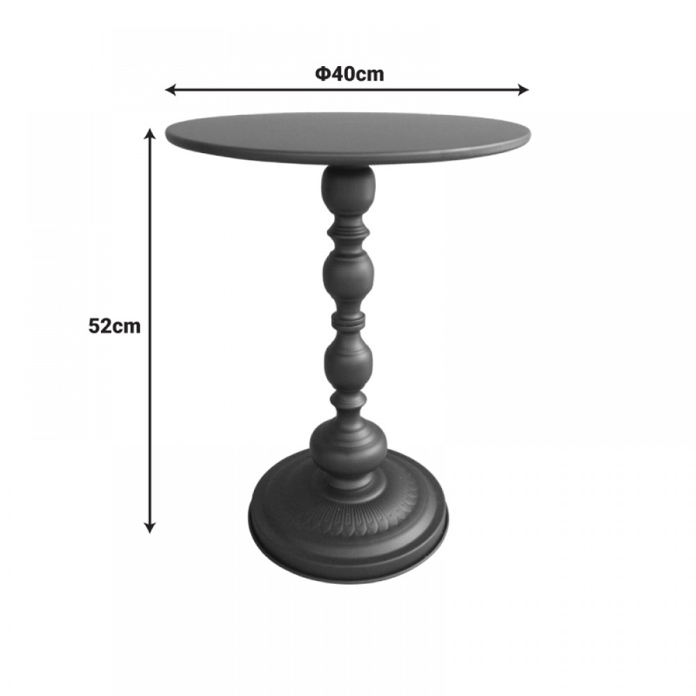 Βοηθητικό τραπέζι Anesor pakoworld μέταλλο σε μαύρη απόχρωση Φ40x52εκ