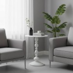 Βοηθητικό τραπέζι Anesor pakoworld μέταλλο σε κρεμ απόχρωση Φ40x52εκ