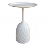 Βοηθητικό τραπέζι Waini pakoworld μέταλλο σε κρεμα απόχρωση Φ39x60εκ