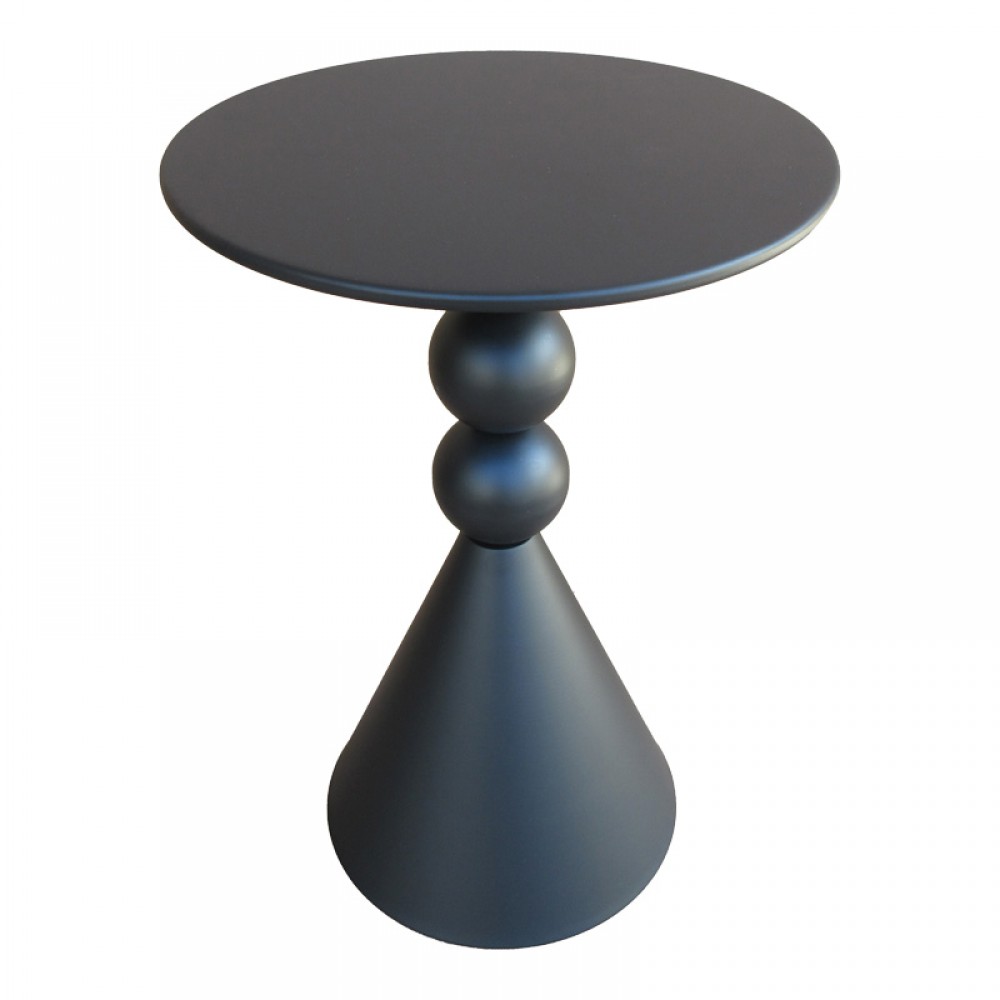 Βοηθητικό τραπέζι Bilane pakoworld μέταλλο σε μαύρη απόχρωση Φ39x55εκ