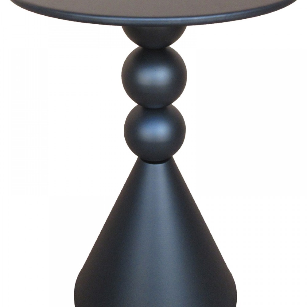 Βοηθητικό τραπέζι Bilane pakoworld μέταλλο σε μαύρη απόχρωση Φ39x55εκ