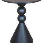 Βοηθητικό τραπέζι Bilane pakoworld μέταλλο σε μαύρη απόχρωση Φ39x55εκ