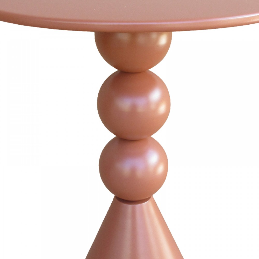 Βοηθητικό τραπέζι Bilane pakoworld μέταλλο σε terracotta απόχρωση Φ39x55εκ