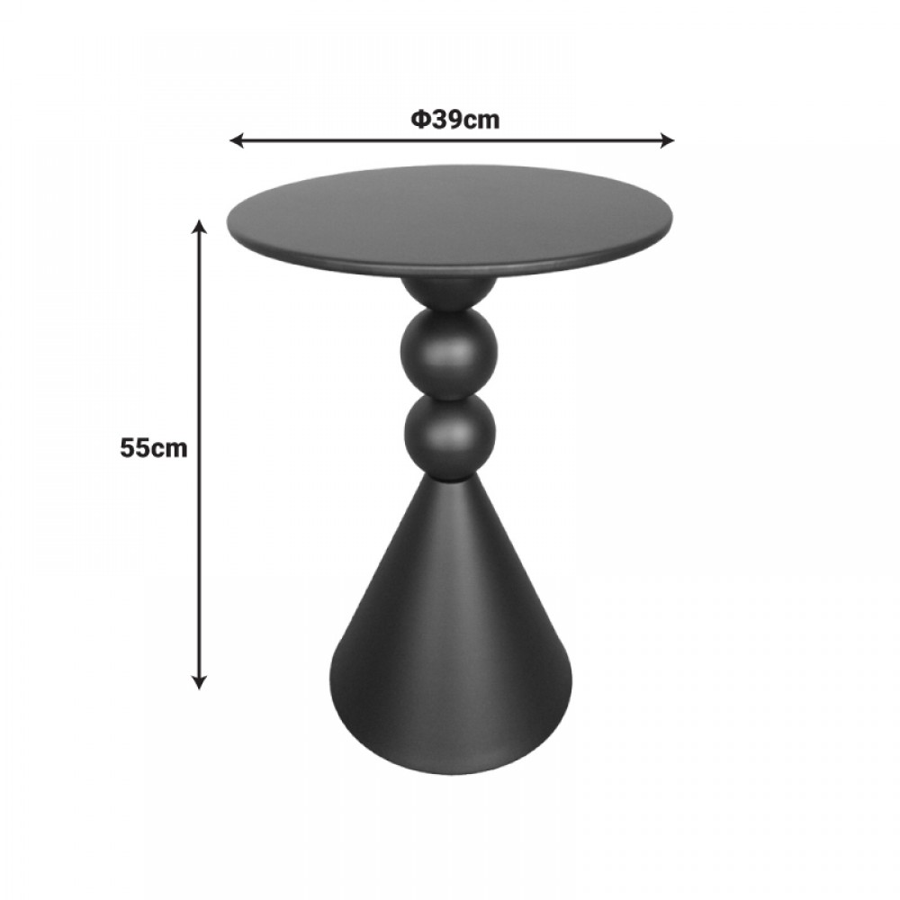 Βοηθητικό τραπέζι Bilane pakoworld μέταλλο σε κρεμ απόχρωση Φ39x55εκ