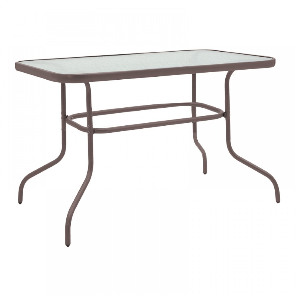 Τραπεζαρία Valor-Sussie pakoworld 5τεμ μέταλλο καφέ-γυαλί 110x60x70εκ