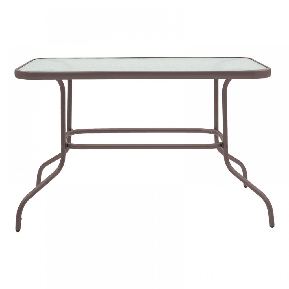 Τραπεζαρία Valor-Sussie pakoworld 5τεμ μέταλλο καφέ-γυαλί 110x60x70εκ