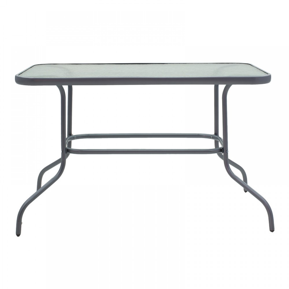 Τραπεζαρία Valor-Lindaria pakoworld σετ 5τεμ μέταλλο ανθρακί-γυαλί-pe rattan σε φυσική απόχρωση 110x60x70εκ