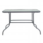 Τραπεζαρία Valor-Lindaria pakoworld σετ 5τεμ μέταλλο ανθρακί-γυαλί-pe rattan σε φυσική απόχρωση 110x60x70εκ