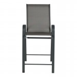 Σκαμπό μπαρ μεσαίου ύψους Calan pakoworld μέταλλο-textilene σε ανθρακί απόχρωση 55x70x114εκ