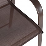 Σκαμπό μπαρ μεσαίου ύψους Calan pakoworld σκούρο καφέ μέταλλο-textilene σε καφέ απόχρωση 55x70x114εκ