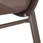 Σκαμπό μπαρ μεσαίου ύψους Calan pakoworld σκούρο καφέ μέταλλο-textilene σε καφέ απόχρωση 55x70x114εκ