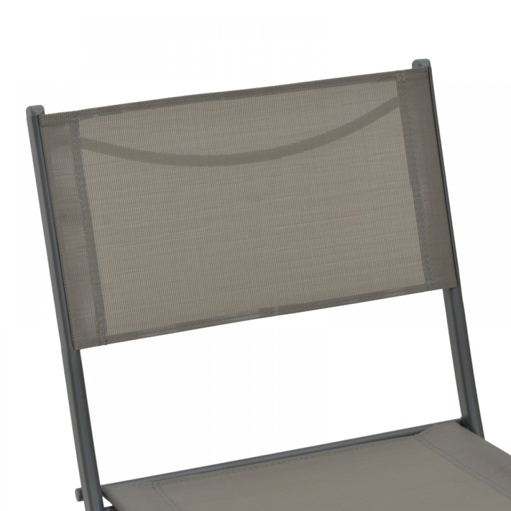 Καρέκλα Jeve pakoworld πτυσσόμενη μέταλλο ανθρακί με σαμπανιζέ textilene 46x51x81εκ