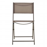 Καρέκλα Jeve pakoworld πτυσσόμενη ανθρακί μέταλλο και σαμπανιζέ textilene 46x51x81εκ