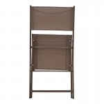 Καρέκλα Jeve pakoworld πτυσσόμενη ανθρακί μέταλλο και σαμπανιζέ textilene 46x51x81εκ