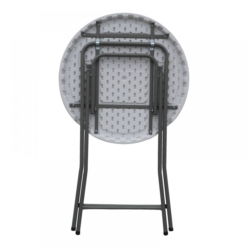 Τραπέζι μπαρ catering Event pakoworld πτυσσόμενο λευκό Φ81x110εκ