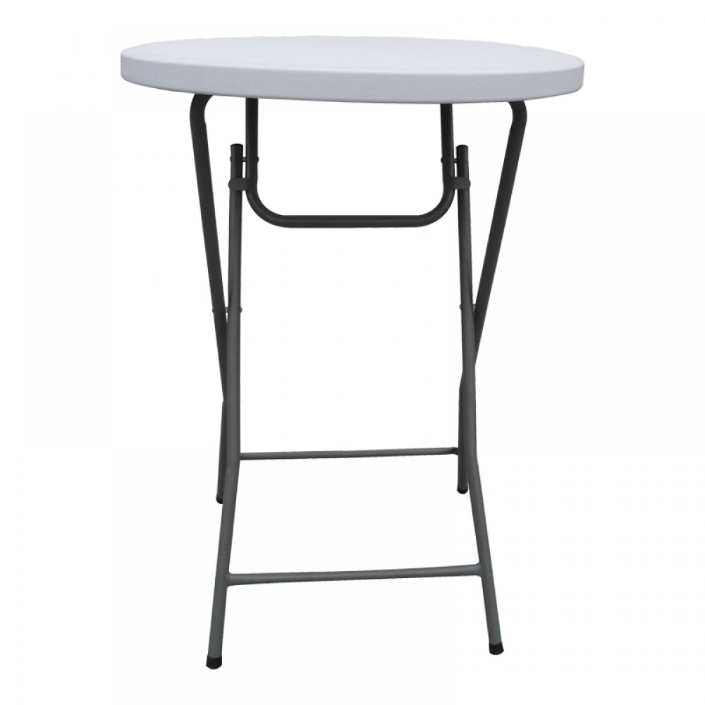 Τραπέζι μπαρ catering Event pakoworld πτυσσόμενο λευκό Φ81x110εκ