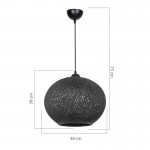 Φωτιστικό οροφής μονόφωτο Leshia pakoworld Ε27 μαύρο Φ38x75εκ