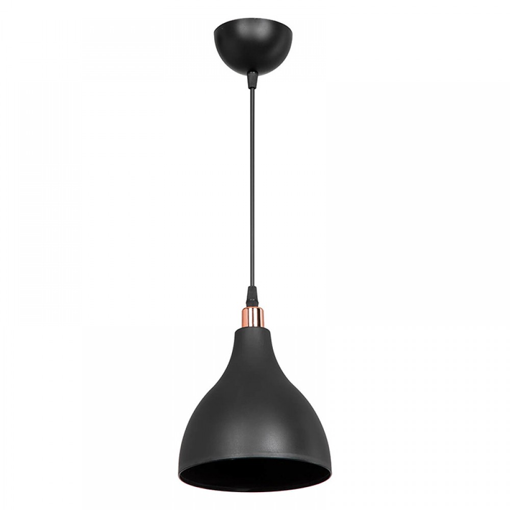 Φωτιστικό οροφής μονόφωτο Lofty pakoworld Ε27 μαύρο Φ18x22εκ
