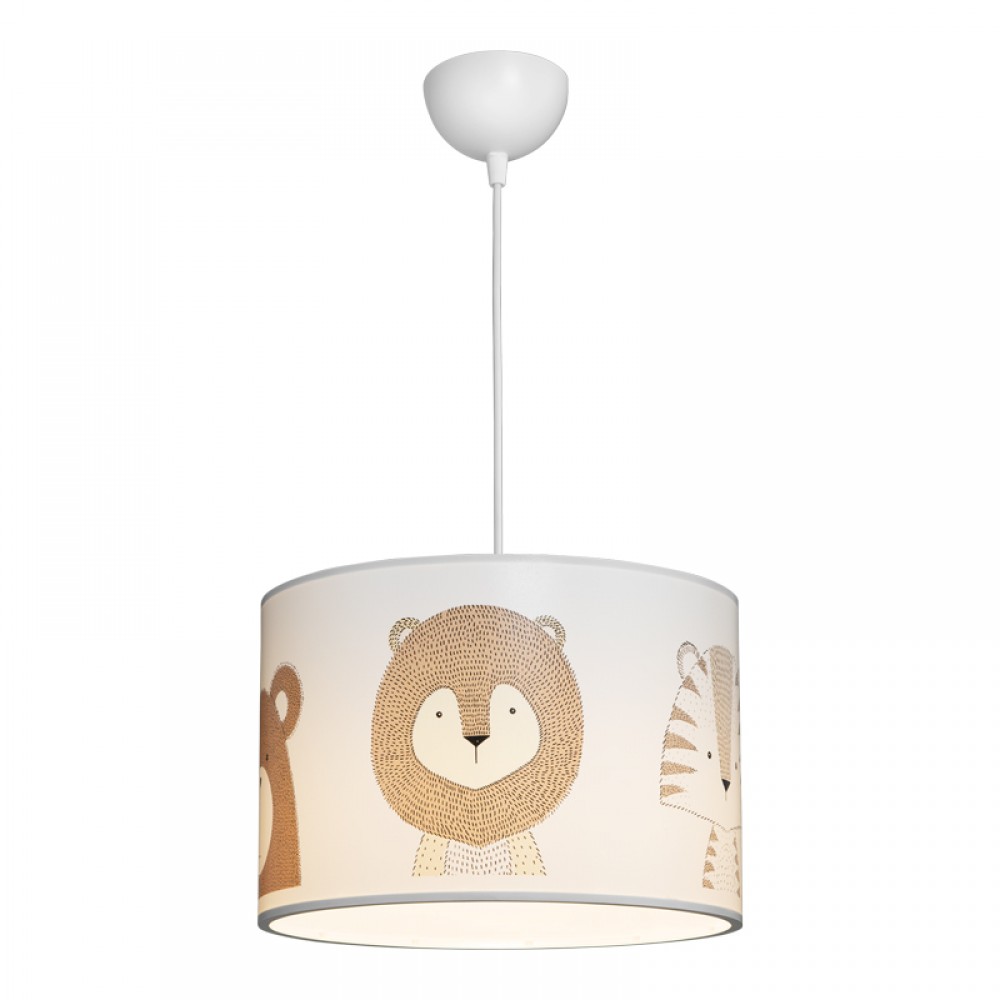 Παιδικό φωτιστικό οροφής Safari pakoworld led E27 πολύχρωμο PVC Φ30x20εκ