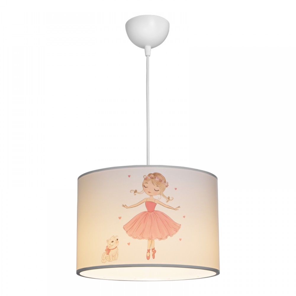 Παιδικό φωτιστικό οροφής Ballerina pakoworld led E27 πολύχρωμο PVC Φ30x20εκ
