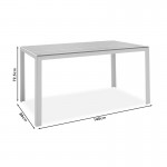 Τραπέζι Nares pakoworld αλουμίνιο λευκό-polywood φυσικό 140x80x72.5εκ