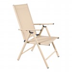 Πολυθρόνα Candor pakoworld σαμπανί μέταλλο με textilene 51.5x63.5x107εκ