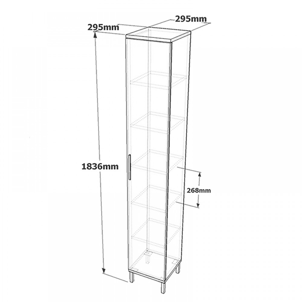 Ντουλάπι-στήλη Aurelius pakoworld ανθρακί-μόκα 29.5x29.5x183.6εκ