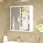 Ντουλάπι μπάνιου Bagno με καθρέπτη pakoworld σε λευκή απόχρωση 60x14.5x63.6εκ