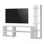Σύνθετο σαλονιού Perla pakoworld σε λευκή απόχρωση 120x29.5x41,8εκ