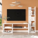 Σύνθετο σαλονιού Perla pakoworld σε λευκή απόχρωση 120x29.5x41,8εκ