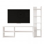 Σύνθετο σαλονιού Perla pakoworld σε λευκή απόχρωση 120x29.5x41,8εκ