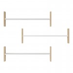 Ραφιέρα τοίχου Mento pakoworld λευκό με oak 75,6x14,5x23,6εκ