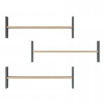 Ραφιέρα τοίχου Mento pakoworld oak με ανθρακί 75,6x14,5x23,6εκ