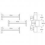 Ραφιέρα τοίχου Mento pakoworld oak με ανθρακί 75,6x14,5x23,6εκ